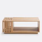 Salontafel in essenhout fineer, Theonie, Huis en Inrichting, Tafels | Salontafels, Ophalen, Gebruikt, 100 tot 150 cm, Eikenhout