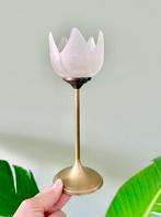 Vintage messing kaarsenhouder kaarsenstandaard bloem, Huis en Inrichting, Woonaccessoires | Kandelaars en Kaarsen, Ophalen of Verzenden