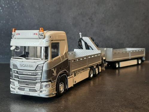 TEKNO Vogel Kran Transporte Scania Next Gen R650-V8, Hobby en Vrije tijd, Modelauto's | 1:50, Nieuw, Bus of Vrachtwagen, Tekno