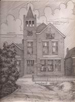Grootegast Gemeentehuis tekening Sievers 50/60er jaren, Ophalen of Verzenden