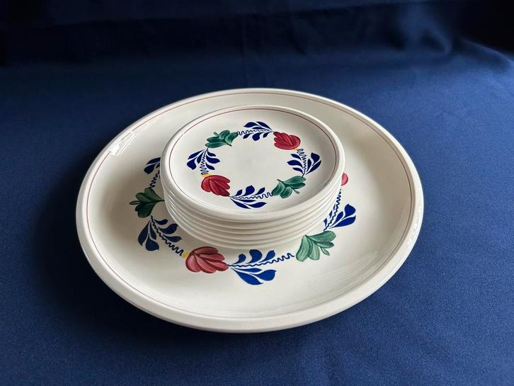 Boerenbont gebakstel, Huis en Inrichting, Keuken | Servies, Zo goed als nieuw, Bord(en), Boerenbont, Aardewerk, Ophalen of Verzenden