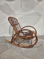 Vintaga bamboe rotan schommelstoel, Ophalen, Minder dan 75 cm, Onbekend, Zo goed als nieuw