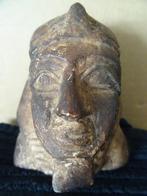 Bodemvondst ? Egypte stenen farao kop hoofd farao beeld 9cm, Antiek en Kunst, Ophalen of Verzenden