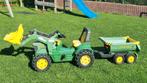 John Deere Trap Tractor groot met Aanhanger en frontlader, Ophalen, Zo goed als nieuw, Trapvoertuig