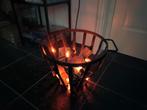 Vuurkorf korf met lichtjes verlichting hout zwart buiten, Tuin en Terras, Vuurkorven, Ophalen, Gebruikt, Vuurkorf
