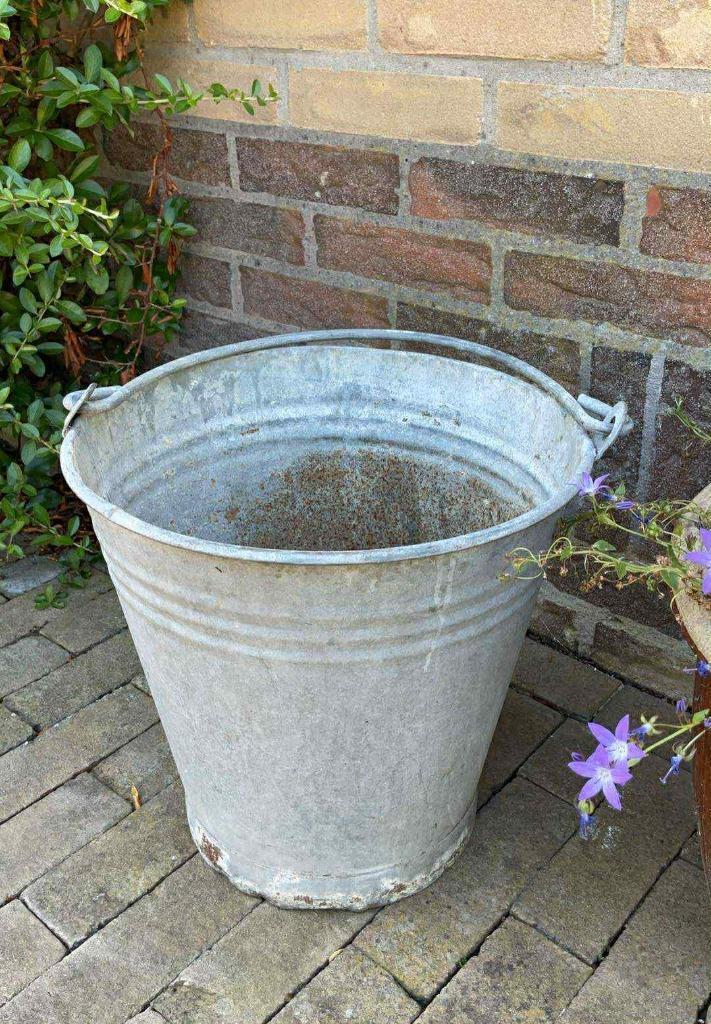 Brocante Zinken Emmer, Antiek en Kunst, Curiosa en Brocante, Ophalen