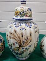 kaststel bloemen en pauw decor, Antiek en Kunst, Antiek | Vazen, Ophalen of Verzenden