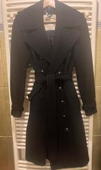 Prachtige vintage Zwarte Burberry Trenchcoat wool mt 36, Zwart, Ophalen of Verzenden, Zo goed als nieuw, Burberry