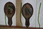 Hand / wandspiegel / Houten bakje, Antiek en Kunst, Kunst | Beelden en Houtsnijwerken, Ophalen of Verzenden