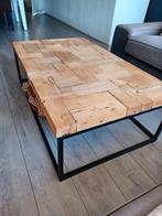 Houten geblokte salontafel, Huis en Inrichting, Tafels | Salontafels, Ophalen, Gebruikt, 100 tot 150 cm, 50 tot 100 cm