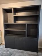 NIEUW boekenkast wandkast vakkenkast 180x40x220 zwart, 150 tot 200 cm, Met klep(pen), Ophalen of Verzenden, Minder dan 100 cm
