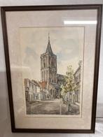Ingekleurde litho Bob Brobbel Naarden st Vituskerk 44x31 cm, Antiek en Kunst, Kunst | Litho's en Zeefdrukken, Ophalen of Verzenden