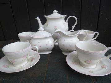2x Koffieservies Cambridge (Blokker) met roze roosjes + meer beschikbaar voor biedingen