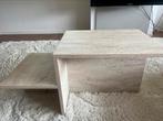 Travertin look salontafel, Huis en Inrichting, Tafels | Salontafels, Ophalen, Japandi, 50 tot 100 cm, Nieuw