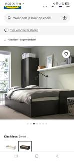 IKEA BRIMNES ZWART BED, Ophalen, 90 cm, Eenpersoons, Zwart