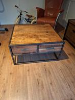 Vierkante salontafel met lades, Ophalen, Gebruikt, 50 tot 100 cm, Vierkant