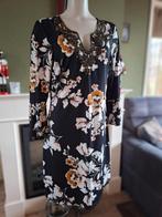 K-Design K Design bloemen jurk L mooie hals gratis verz NL, K-design, Verzenden, Zwart, Maat 42/44 (L)