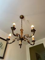 Kroonluchter met 5 armen en lampen, Huis en Inrichting, Lampen | Kroonluchters, Ophalen, Gebruikt, Overige materialen, Klassiek
