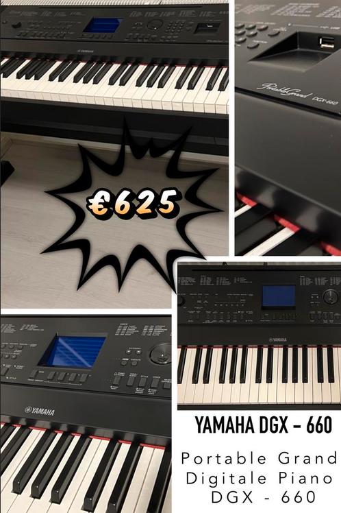 YAMAHA Grand Piano Portable Yamaha DGX660, Muziek en Instrumenten, Piano's, Zo goed als nieuw, Piano, Zwart, Digitaal, Ophalen