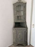 Antieke hoekkast met glazen deur, Huis en Inrichting, Kasten | Buffetkasten, Antiek, Minder dan 50 cm, Glas, Ophalen of Verzenden