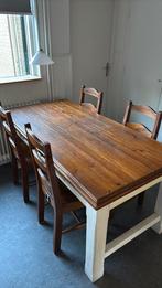 Tafel met 4 stoelen., Ophalen, Gebruikt, 4 tot 6 stoelen