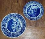 Set Wandborden Visser en Vissersvrouw Boch-Delftsblauw, Ophalen of Verzenden