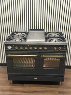 Luxe Boretti Fornuis 5 pits antraciet/messing 100 cm, Fornello Esperta, Grill, Ophalen of Verzenden, Zo goed als nieuw