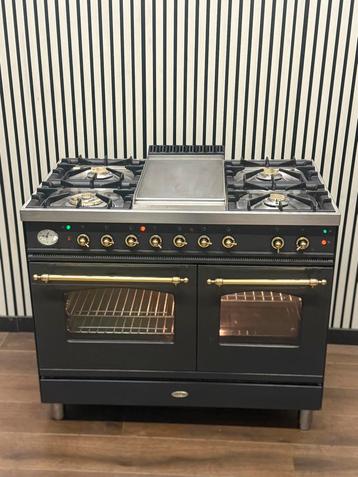 Luxe Boretti Fornuis 5 pits antraciet/messing 100 cm beschikbaar voor biedingen