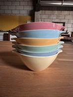 6 Petrus Regout Pastel Schaaltjes/Soepkommen, Gebruikt, Porselein of Keramiek, Schaal, Rond