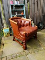 Chesterfield 🇬🇧/eiken jaren 70 stoel, retro, vintage, Huis en Inrichting, Fauteuils, Retro, industrieel, vintage, Gebruikt, Ophalen of Verzenden