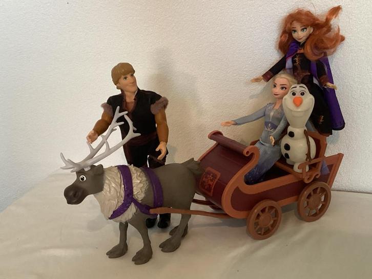Disney Frozen Speelset Slee Anna, Elsa, Sven Kristoff & Olaf, Kinderen en Baby's, Speelgoed | Overig, Zo goed als nieuw, Jongen of Meisje