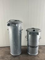 Industriële verzinkte afvalbakken 70 cm & 90 cm of als deco, 40 liter of meer, Ophalen, Zo goed als nieuw, Rvs