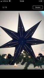 Donkerblauwe kerstster papieren ster blauw 60cm wit rood, Diversen, Ophalen of Verzenden, Nieuw