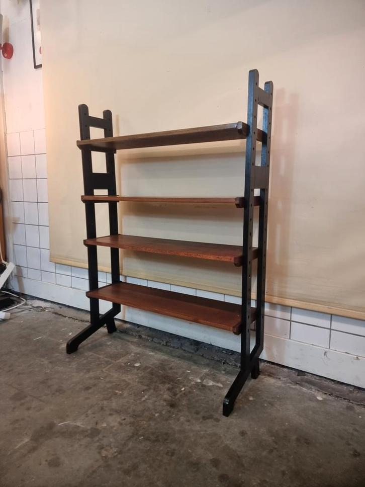 Vintage boekenkast wandrek mid century simplalux, Huis en Inrichting, Kasten | Boekenkasten, Zo goed als nieuw, 50 tot 100 cm