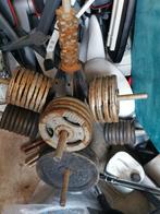 64 stuks 175KG Halterschijven 30mm + Stang + 4 Dumbells, Sport en Fitness, Fitnessmaterialen, Ophalen, Zo goed als nieuw, Benen