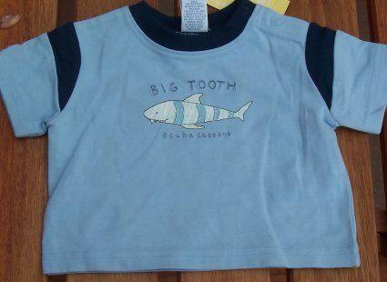 Lichtblauw Gymboree t-shirt Fish maat 50/56 NIEUW (2142), Kinderen en Baby's, Babykleding | Maat 50, Nieuw, Jongetje, Shirtje of Longsleeve