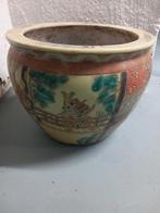 Mooie Chinezen bloempot, hoogte 27 en diameter 35 cm., Tuin en Terras, Bloempotten, Rond, Zo goed als nieuw, Aardewerk, Ophalen