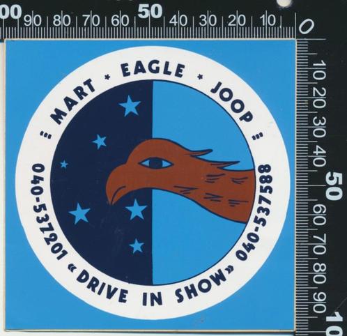 Sticker: Drive-in Show Eagle, Verzamelen, Stickers, Zo goed als nieuw, Bedrijf of Vereniging, Ophalen of Verzenden