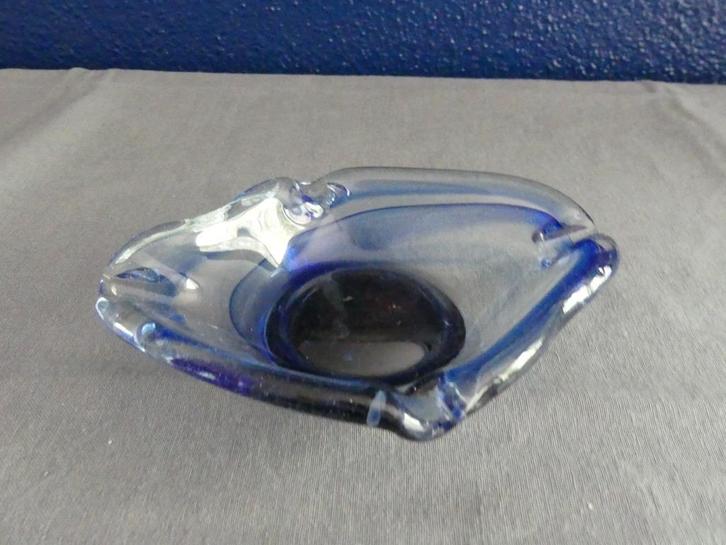 Glazen asbak blauw, Antiek en Kunst, Antiek | Glas en Kristal, Ophalen of Verzenden