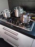 Pannen voor op gasplaat., Huis en Inrichting, Keuken | Potten en Pannen, Ophalen, Rvs, Pannenset
