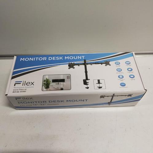 NIEUW in doos monitorarm dubbel of enkel zwart, Computers en Software, Monitoren, Nieuw, Ophalen