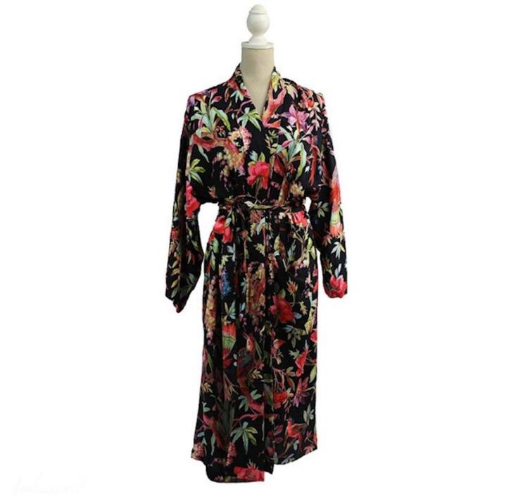 Zwarte kimono paradise Imbarro onesize 113 cm leuk als kado, Kleding | Dames, Jurken, Nieuw, Zwart, Onder de knie, Ophalen of Verzenden