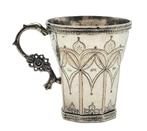 Verzilverde beker met neogotische decoratie, ca. 1890, Antiek en Kunst, Ophalen of Verzenden