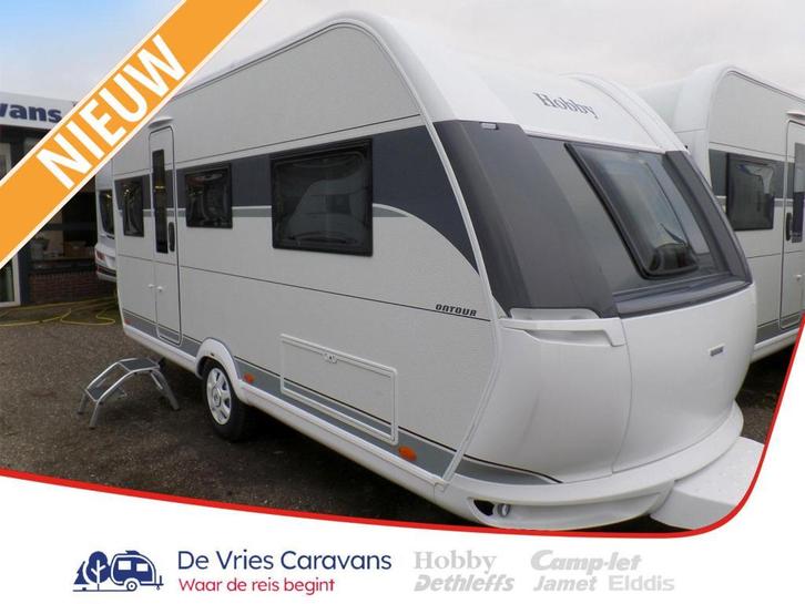 Hobby Ontour 460 DL Diverse opties!, Caravans en Kamperen, Caravans, Bedrijf, tot en met 3, 1000 - 1250 kg, Rondzit, Hobby, 2 aparte bedden