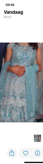 Indian lahenga, Ophalen, Zo goed als nieuw, Blauw, Overige typen