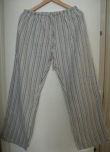 Nieuw! Grijs/beige/groen/wit gestreepte pyjamabroek.(L) beschikbaar voor biedingen