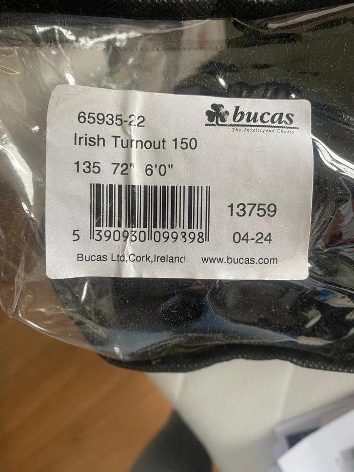 Bucas Deken irish turnout 150 gram, Dieren en Toebehoren, Paarden en Pony's | Dekens en Dekjes, Zo goed als nieuw, Ophalen of Verzenden