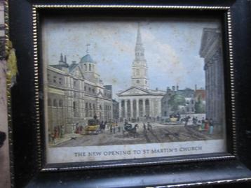 2 Mini gravures van Kerken/Kathedralen in lijstjes beschikbaar voor biedingen