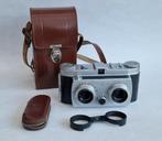 Belplasca stereo camera 3D met voorzet lenzen en tas, Ophalen of Verzenden, Gebruikt, Compact, Overige Merken