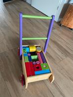 Houten loopwagen met blokken, Ophalen of Verzenden, Gebruikt, Overige merken
